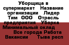 Уборщица в супермаркет › Название организации ­ Лидер Тим, ООО › Отрасль предприятия ­ Уборка › Минимальный оклад ­ 19 000 - Все города Работа » Вакансии   . Тыва респ.